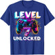 Level 7 Unlocked Shirt Funny Video Gamer 7th Birthday Gift T-Shirt - T-Shirt | Royal