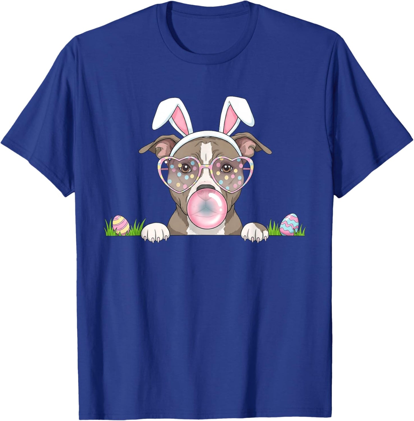 Pitbull Bunny Bubble Gum Easter Day Kids T-Shirt - T-Shirt | Royal