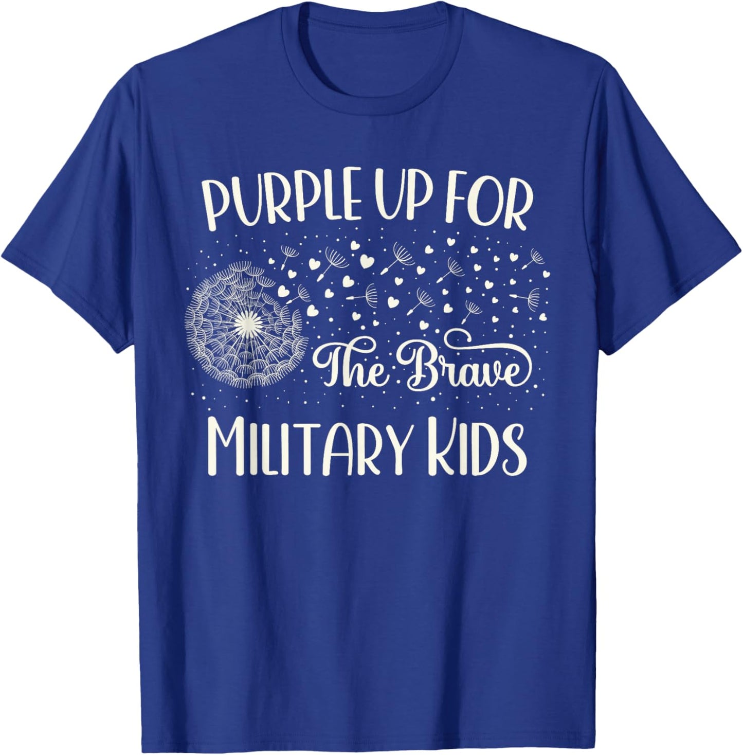Military Child Month Shirt Dandelion Military Kids Purple Up T-Shirt - T-Shirt | Royal