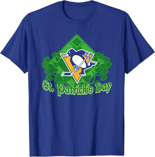 Pittsburgh Penguins St. Patrick's Day Black NHL Licensed T-Shirt - T-Shirt | Royal
