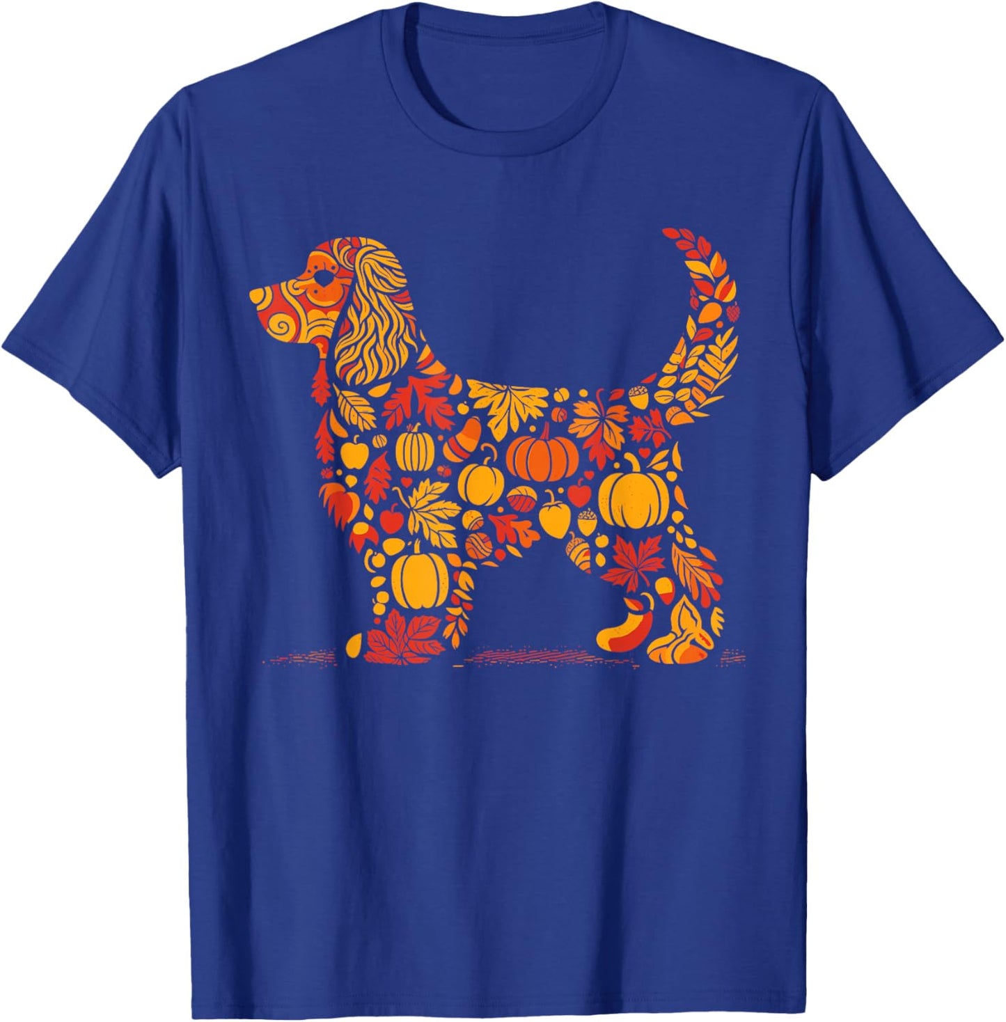 Autumn Pumpkin Cocker Spaniel Thanksgiving Kids T-Shirt - T-Shirt | Royal