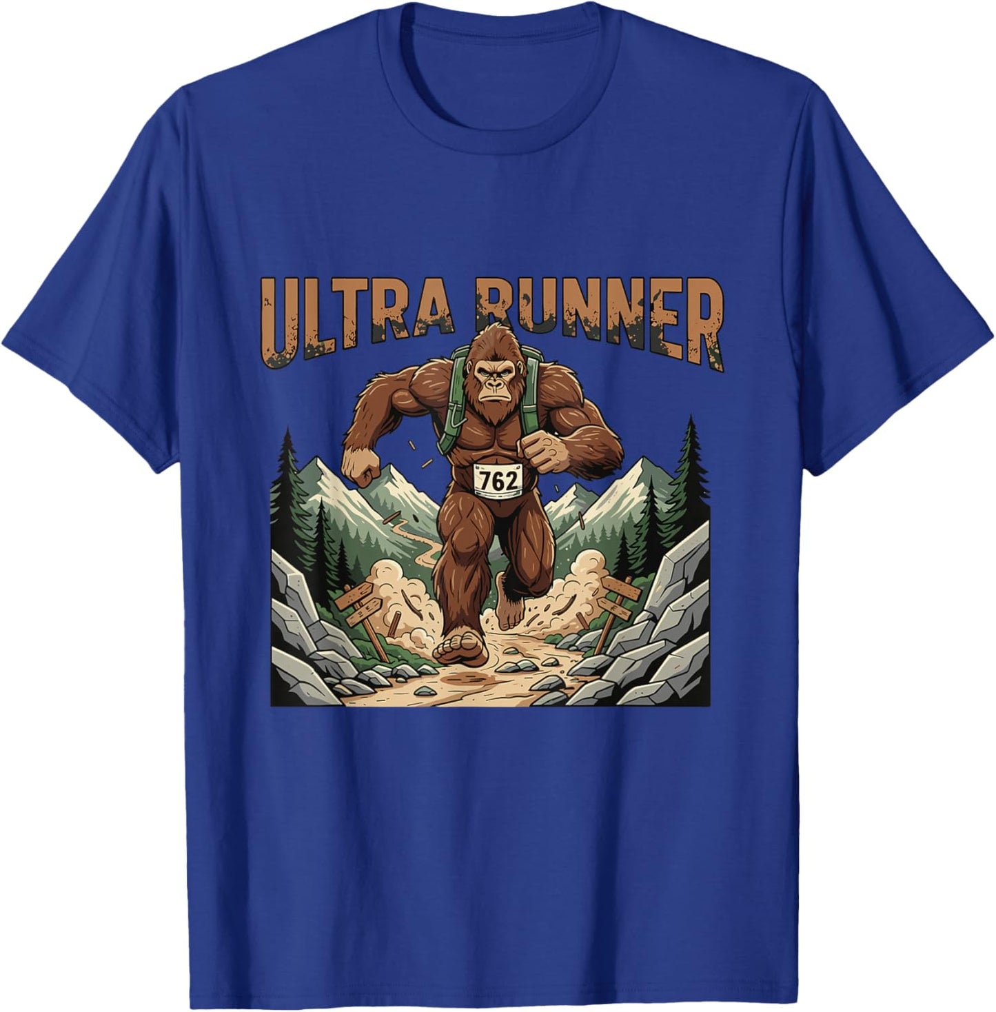 Bigfoot Ultra Runner Forest Trail Run Endurance Charge T-Shirt - T-Shirt | Royal