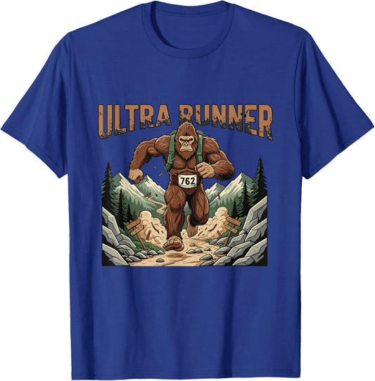 Bigfoot Ultra Runner Forest Trail Run Endurance Charge T-Shirt - T-Shirt | Royal