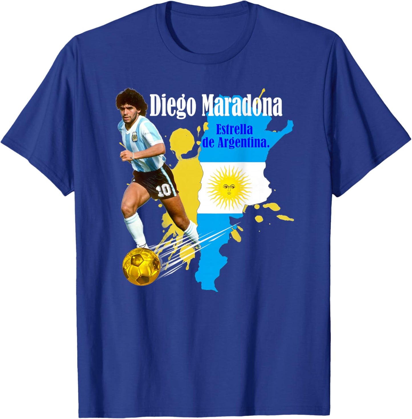 Diego Maradona_005_Back Printed T-Shirt - T-Shirt | Royal