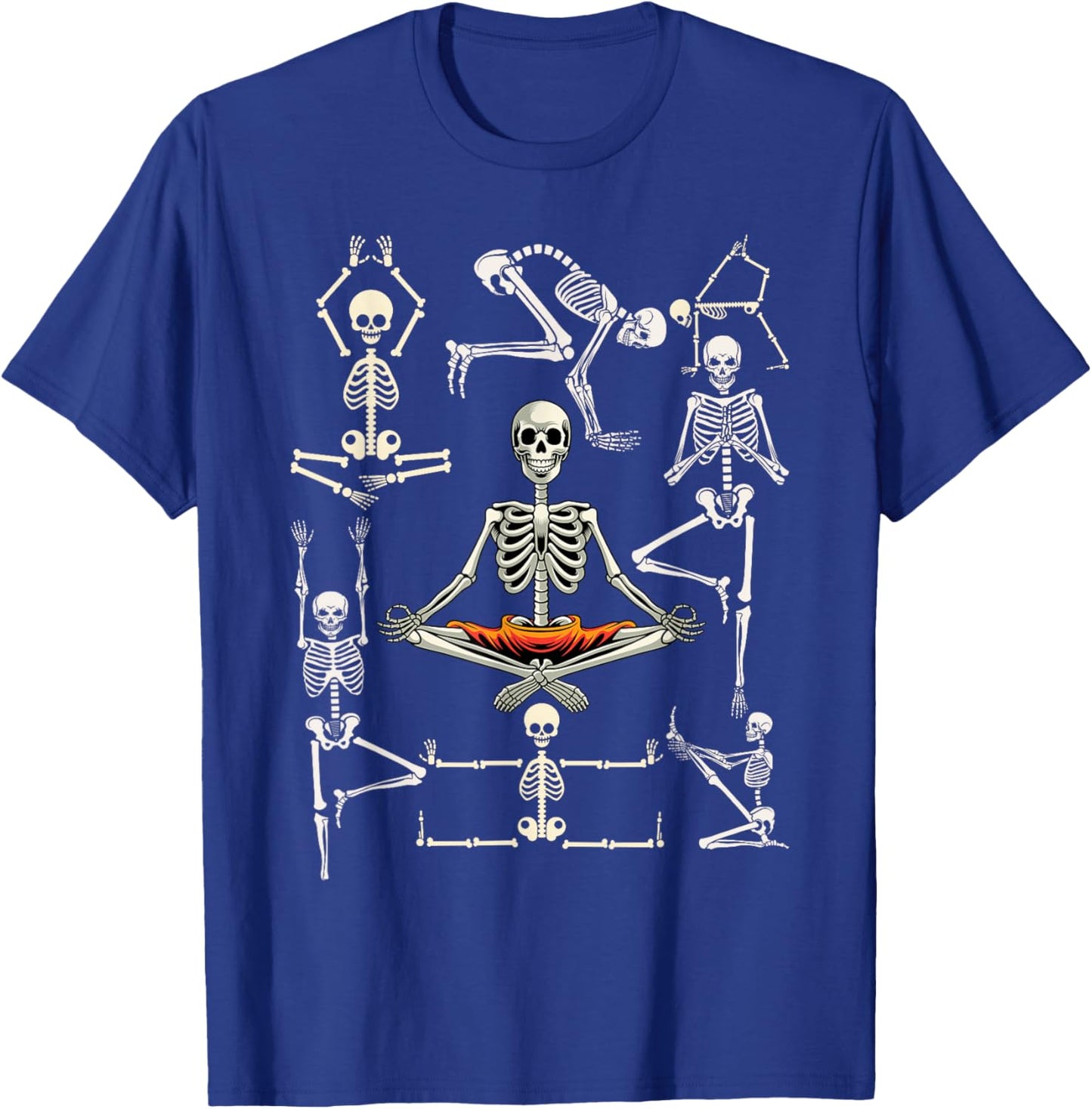Yoga Skeletons Asana Namaste Funny Meditation Halloween Yogi T-Shirt - T-Shirt | Royal