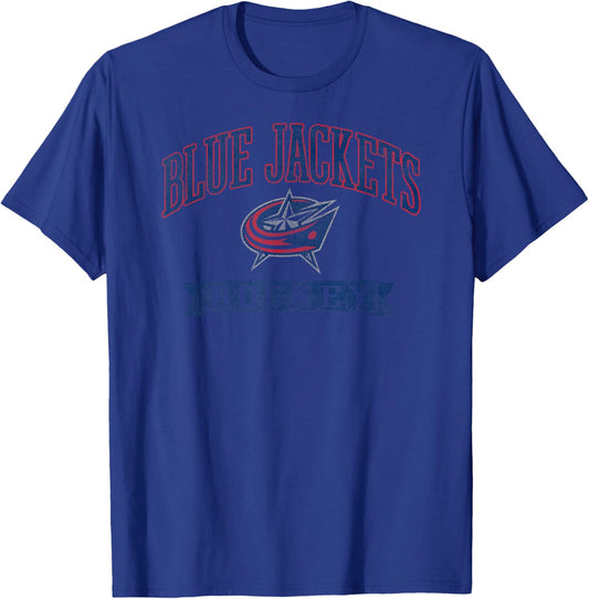 Columbus Blue Jackets Vintage Hockey White Licensed T-Shirt - T-Shirt | Royal
