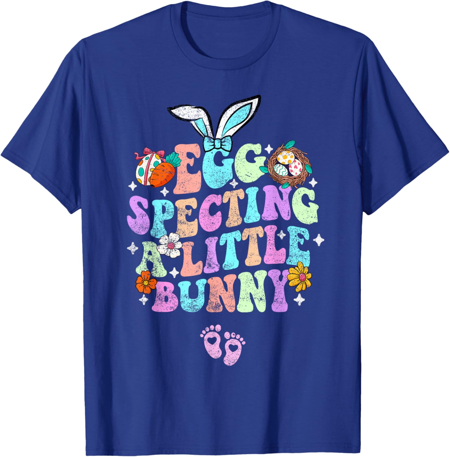 Egg Specting A Little Bunny Easter Pregnancy Announcement T-Shirt - T-Shirt | Royal