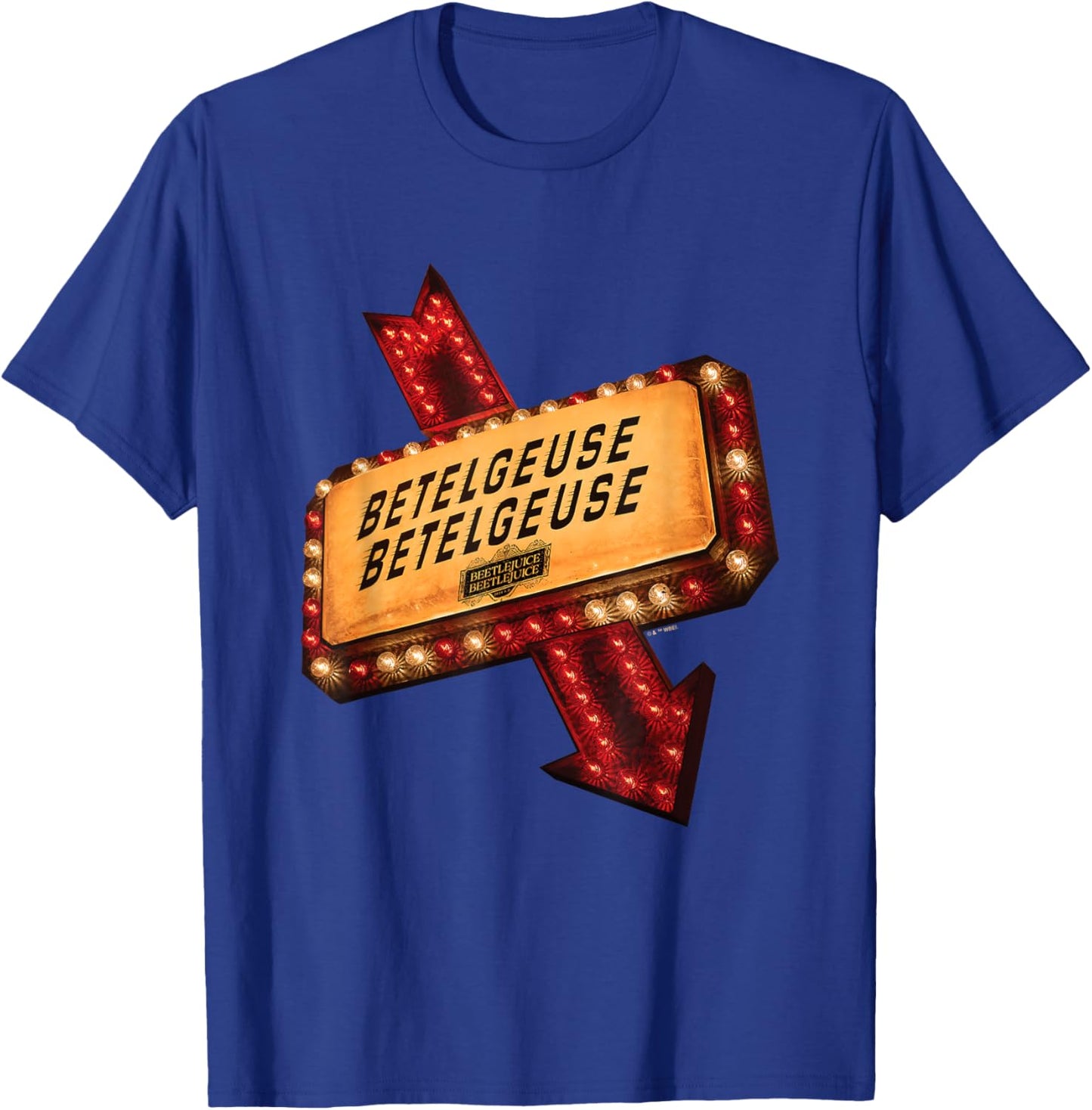 Beetlejuice Beetlejuice Light Sign Logo Vintage T-Shirt - T-Shirt | Royal
