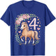 4th Birthday Horse Girl 4 Years Horse Decoration Riding Pony T-Shirt - T-Shirt | Royal