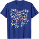 Colorful Christmas Lights Coquette Bow Holiday Women Girls T-Shirt - T-Shirt | Royal