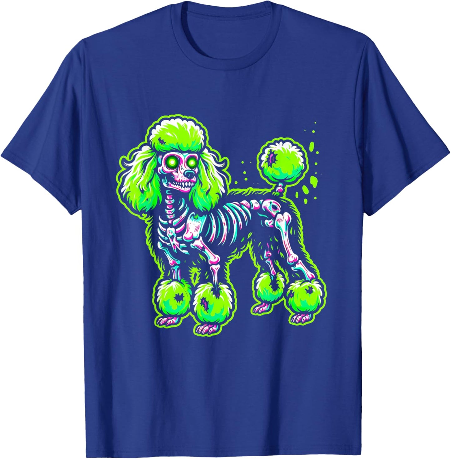 Zombie Poodle Dog Ghost Dark Halloween Horror Skeleton Gifts T-Shirt - T-Shirt | Royal