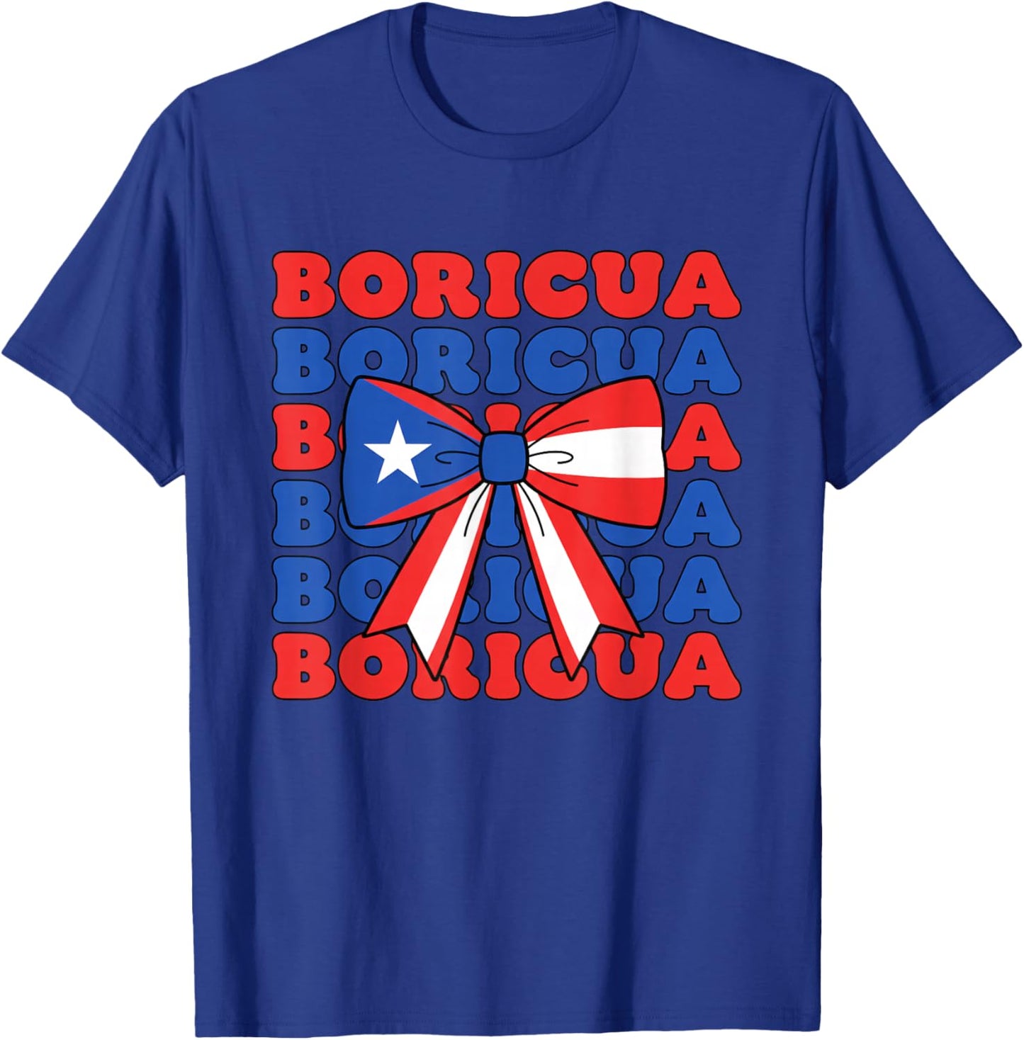 Boricua Bow Girls Latino Puerto Rico T-Shirt - T-Shirt | Royal