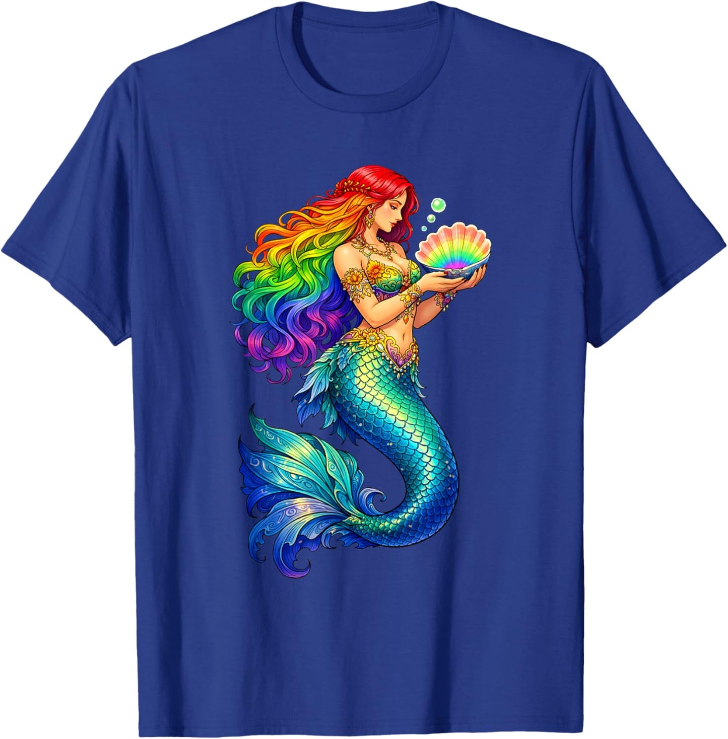 Mermaid Colorful Art Painting Mermaid Costume Women Girl T-Shirt - T-Shirt | Royal