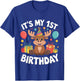 Kids 1st Birthday Moose Party Design T-Shirt - T-Shirt | Royal