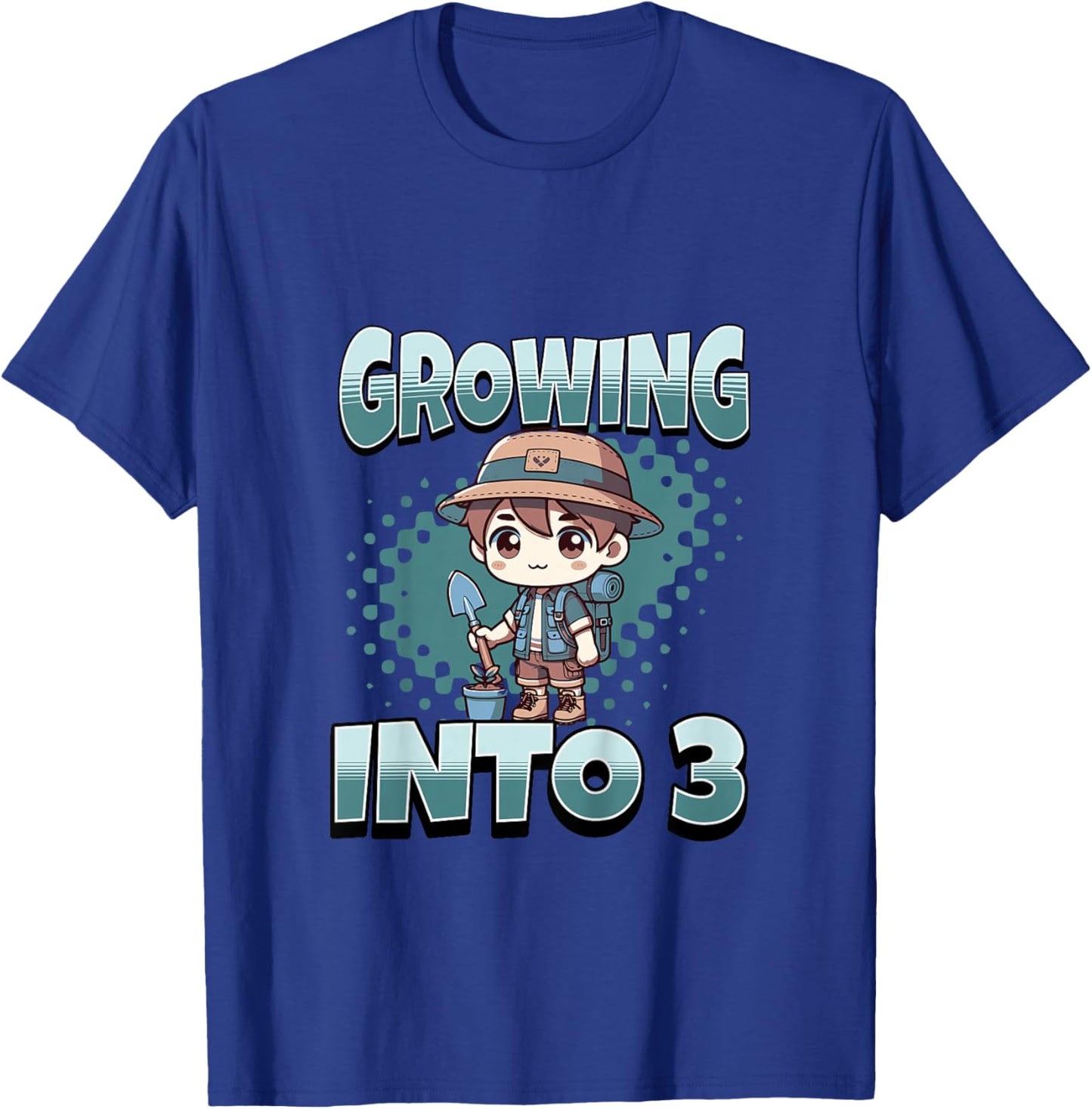 Kids Gardening Growing Into 3 Year Old 3rd Birthday Boy T-Shirt - T-Shirt | Royal