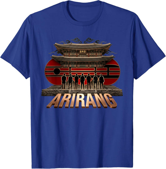 Retro Arirang Korean Hangul Basic Quote T-Shirt - T-Shirt | Royal