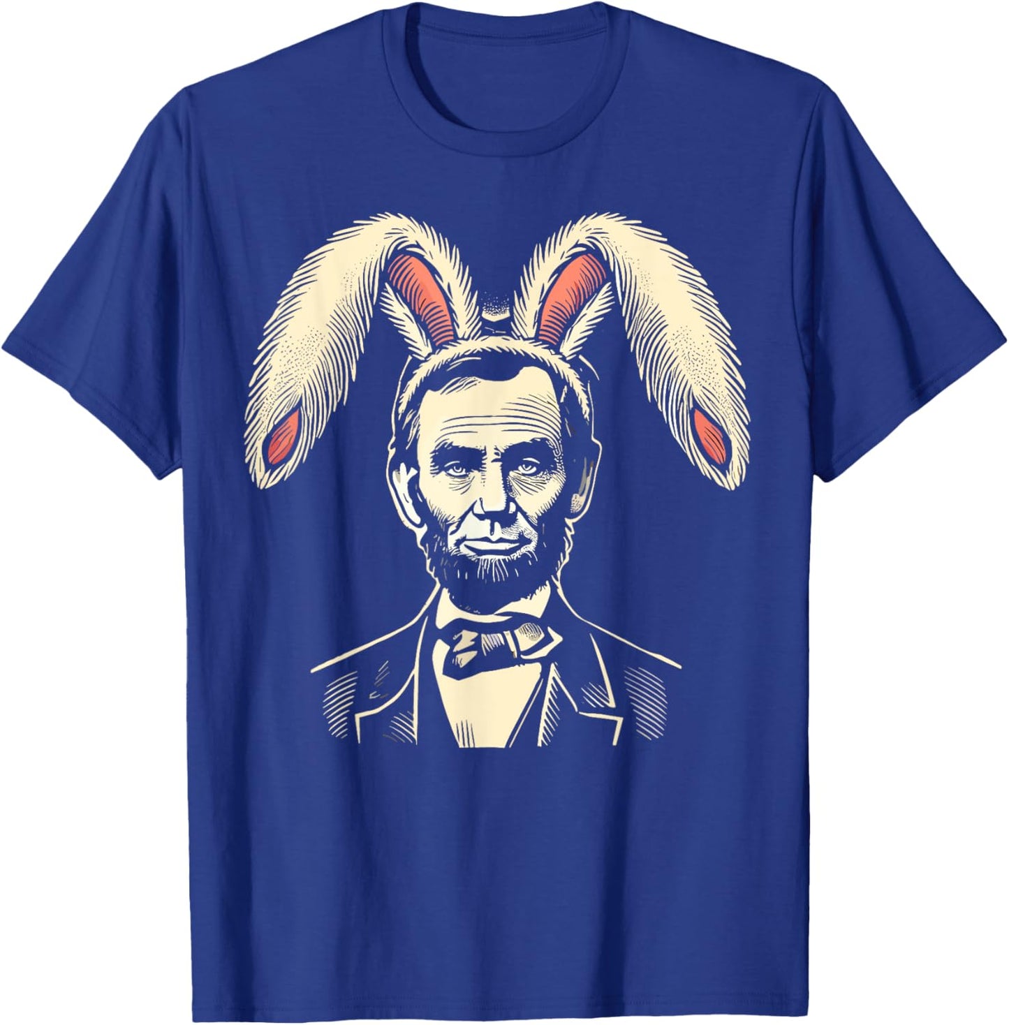 Men Women Vintage Easter Bunny Costume Abraham Lincoln T-Shirt - T-Shirt | Royal