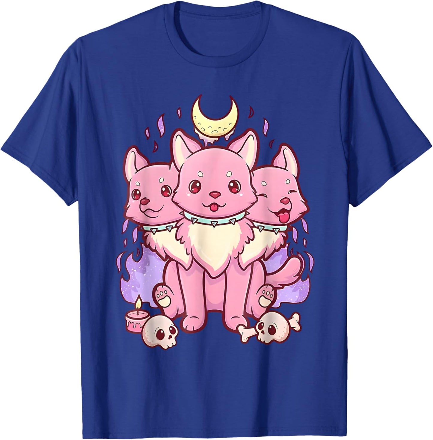 3 Headed Dog Kawaii Pastel Goth Cute Creepy Occult Cerberus T-Shirt - T-Shirt | Royal