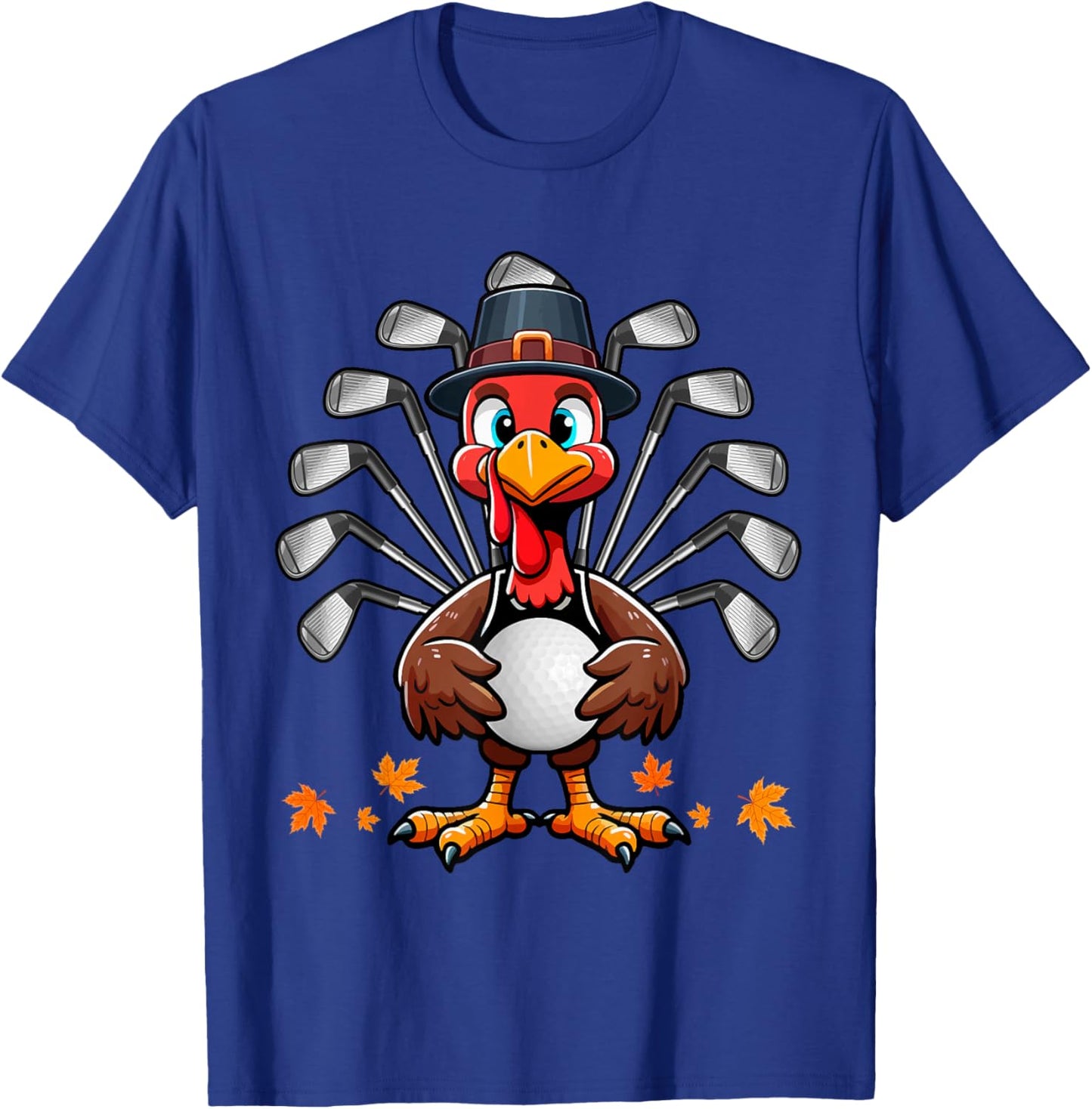 Golf Thanksgiving Costume Turkey Matching Player Lover T-Shirt - T-Shirt | Royal