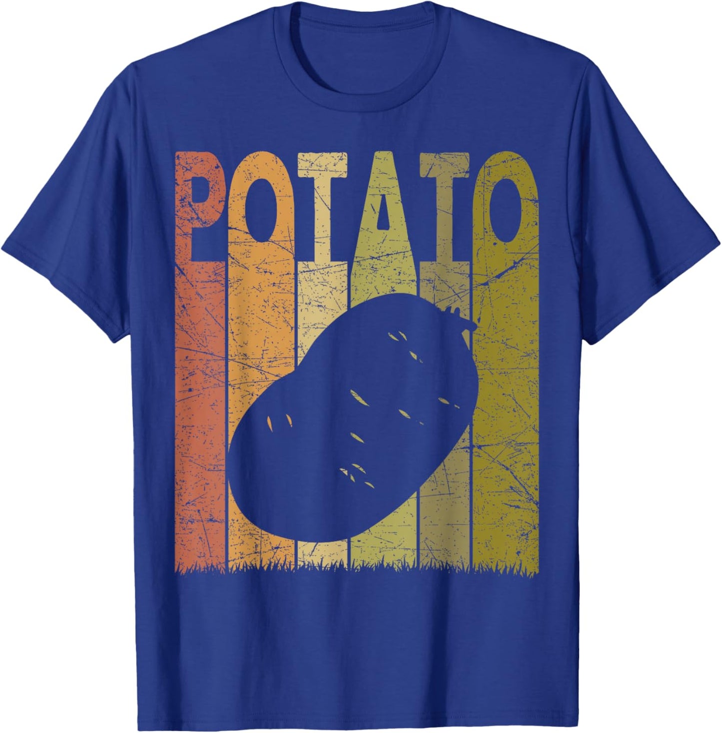 Farming Retro Potato Farming Designs. Potato Vintage - -Adults & Kids - Black - Small - Short Sleeve T-Shirt - T-Shirt | Royal