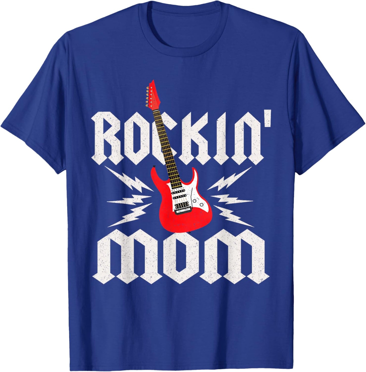 Mom Rockin One Birthday Family Matching Rock Guitar T-Shirt - T-Shirt | Royal