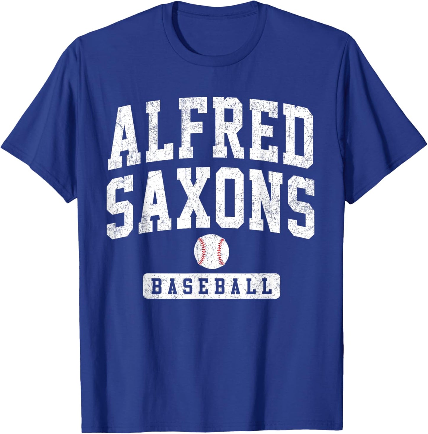 Alfred University Saxons Baseball Arch Vintage Design Men T-Shirt - T-Shirt | Royal