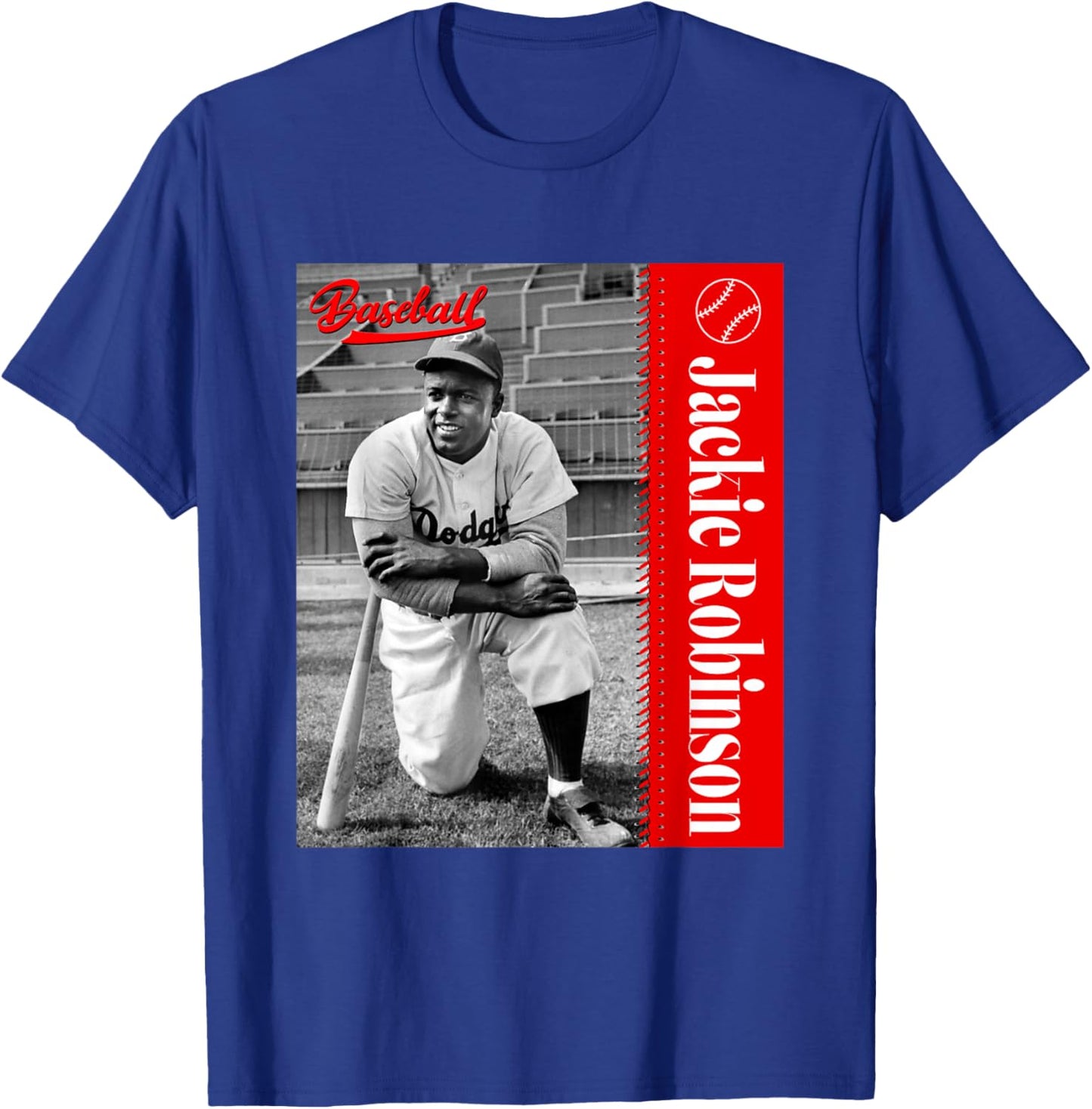 Jackie Robinson_Baseball_077 T-Shirt - T-Shirt | Royal