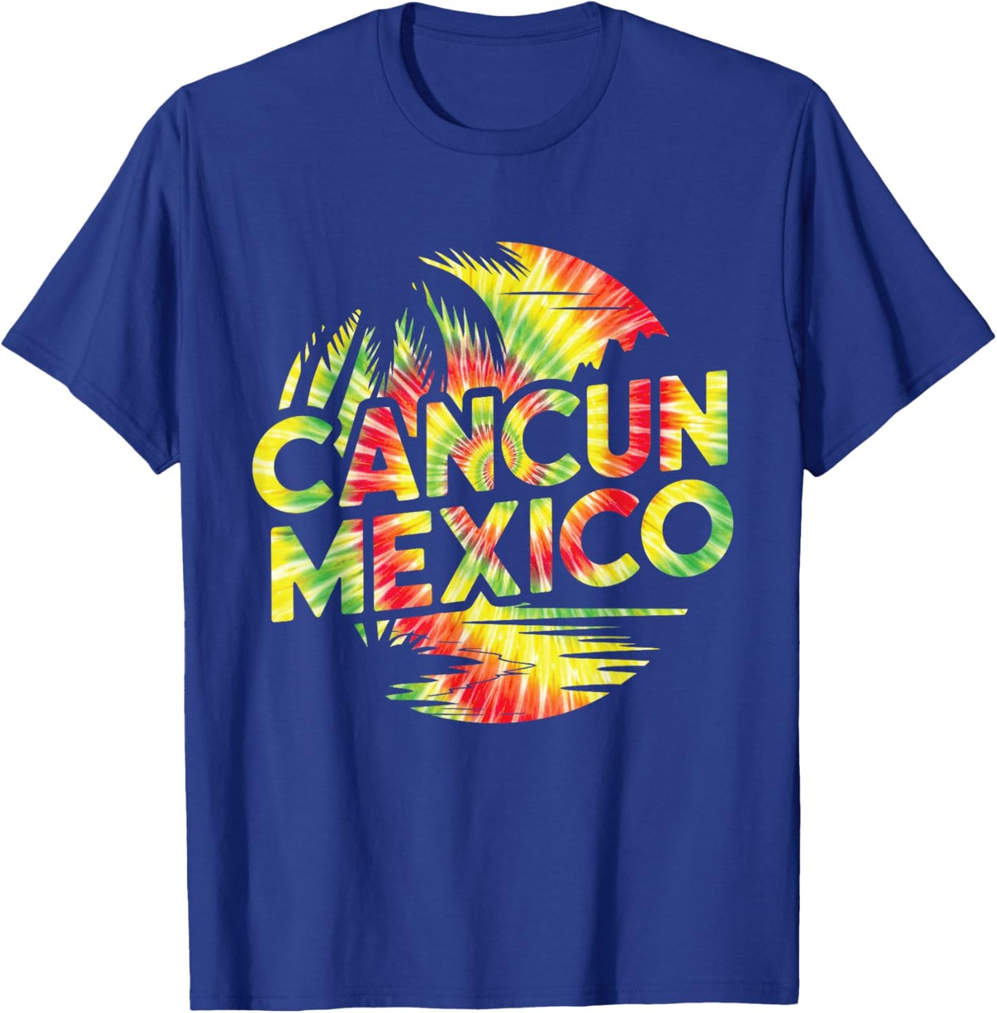 Cancun Mexico Tropical Beach Vacation Trip Retro Tie Dye T-Shirt - T-Shirt | Royal