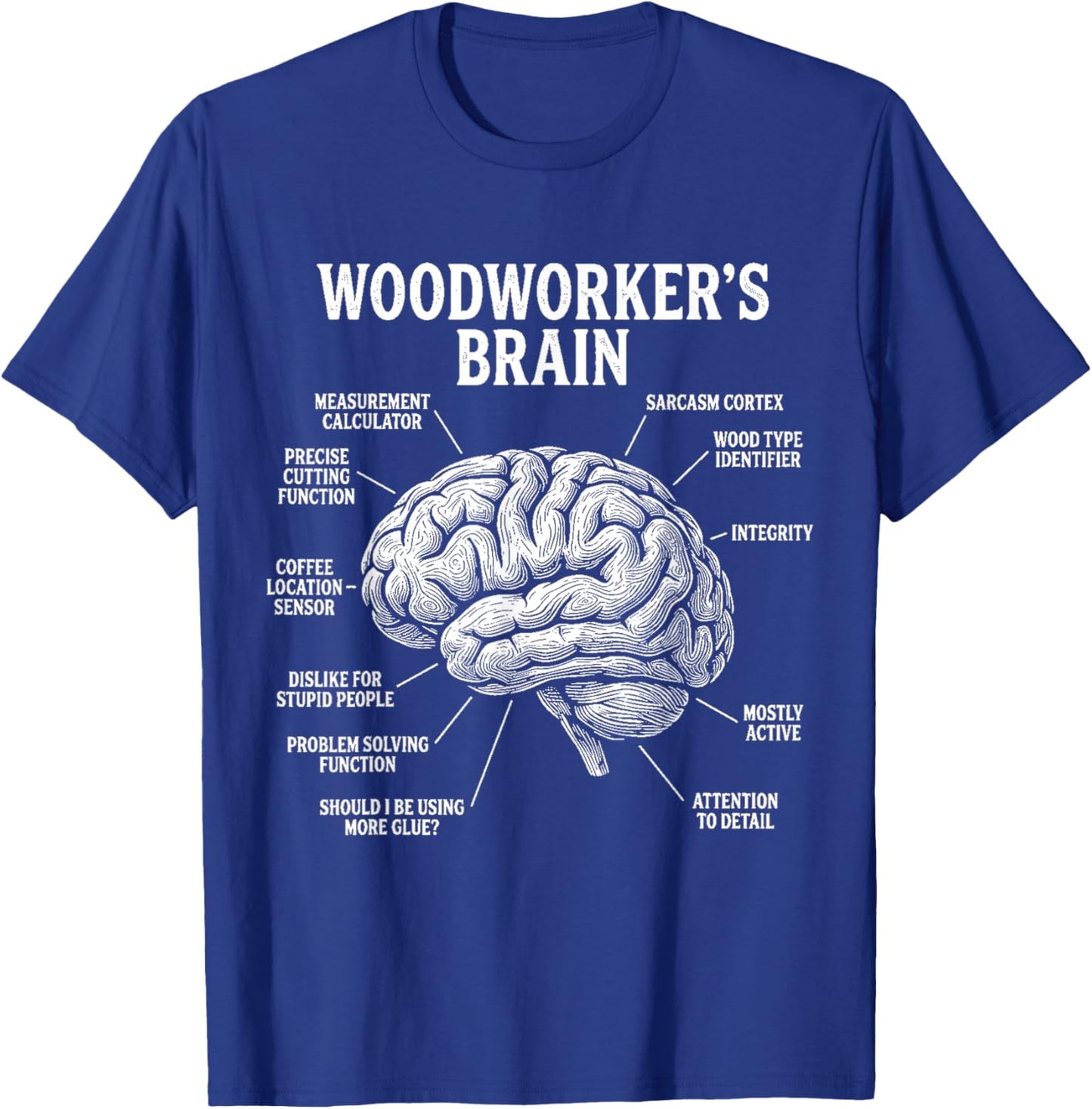 Woodworker Brain Anatomy Diagram Workshop Humor Men T-Shirt - T-Shirt | Royal