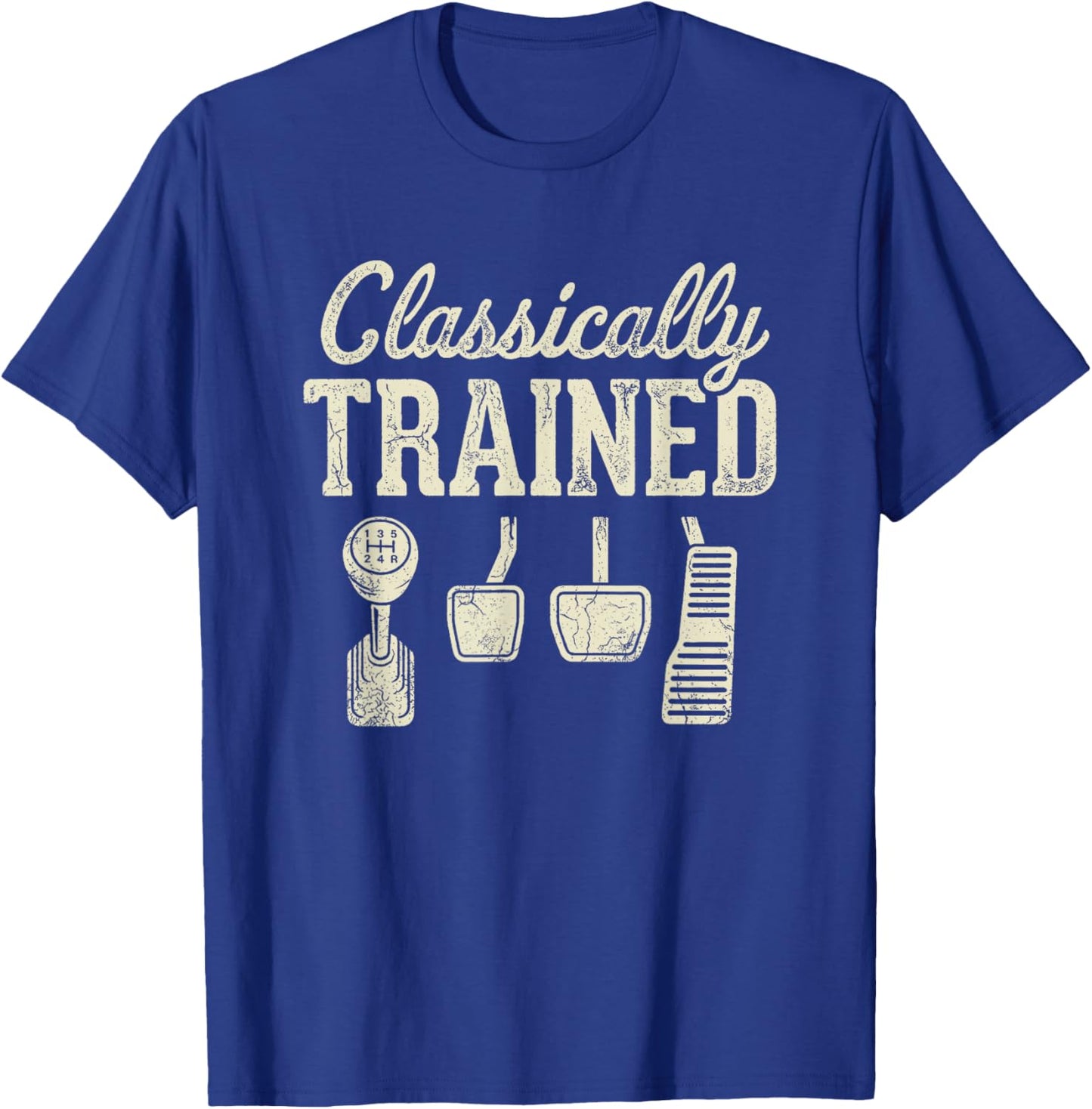 Classically Trained Stick Shifter Manual Car T-Shirt - T-Shirt | Royal
