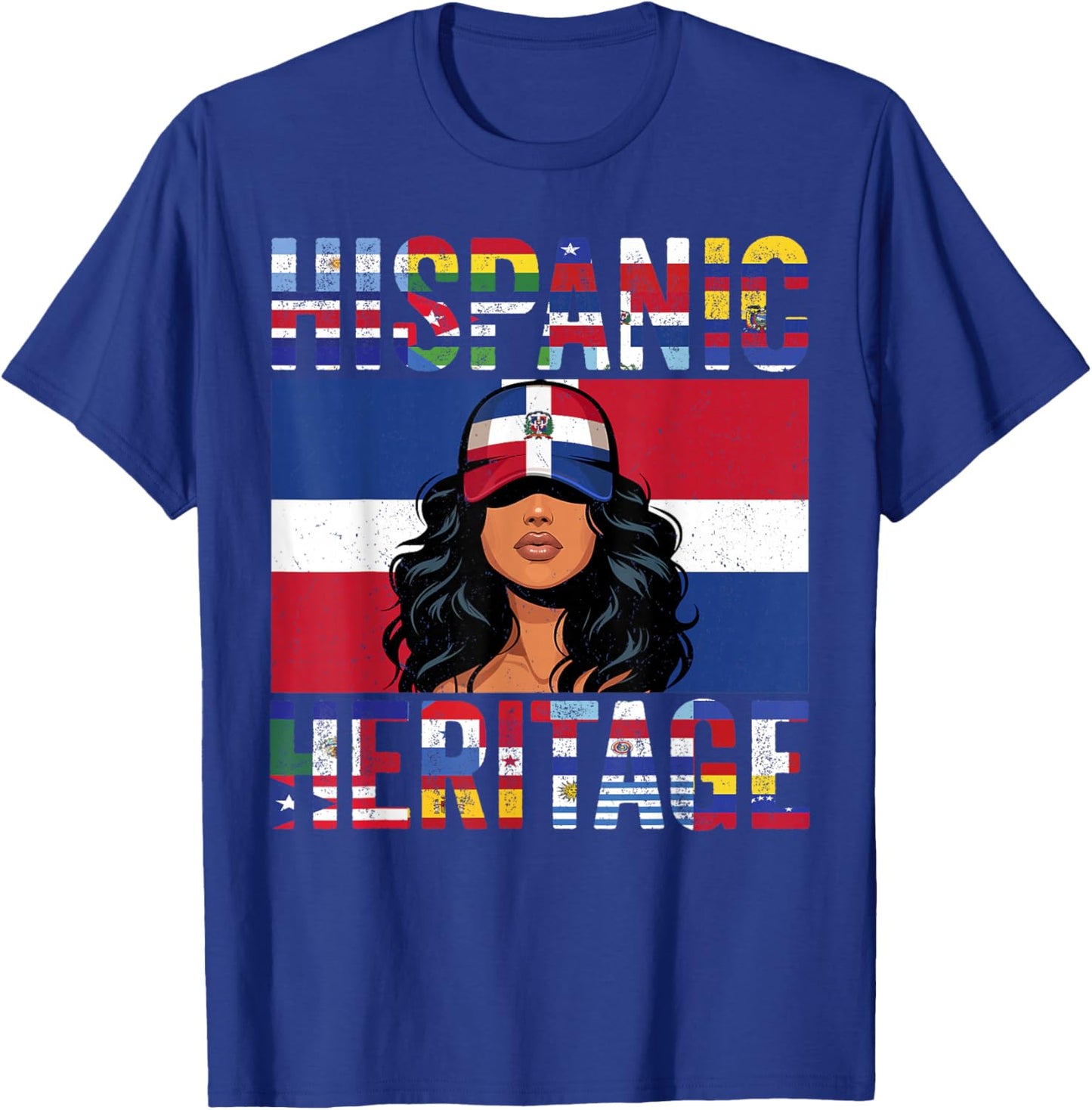 Dominican Republic Hispanic Heritage Proud Dominican Women T-Shirt - T-Shirt | Royal