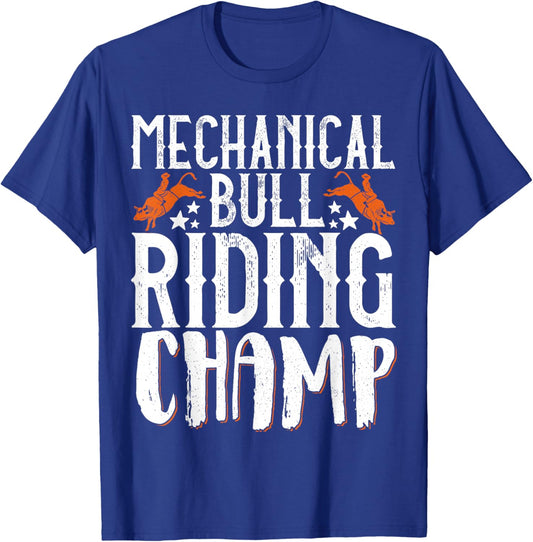 Mechanical Bull Riding Champ T-Shirt - T-Shirt | Royal