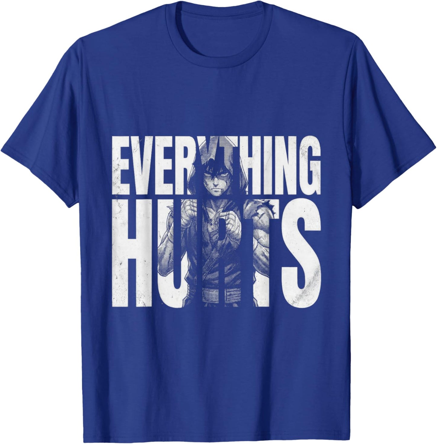 Everything Hurts Anime Workout Funny Weight Lifting Gym T-Shirt - T-Shirt | Royal