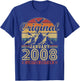 Vintage Birthday Gift 18 Years for Born in January 2008 T-Shirt - T-Shirt | Royal