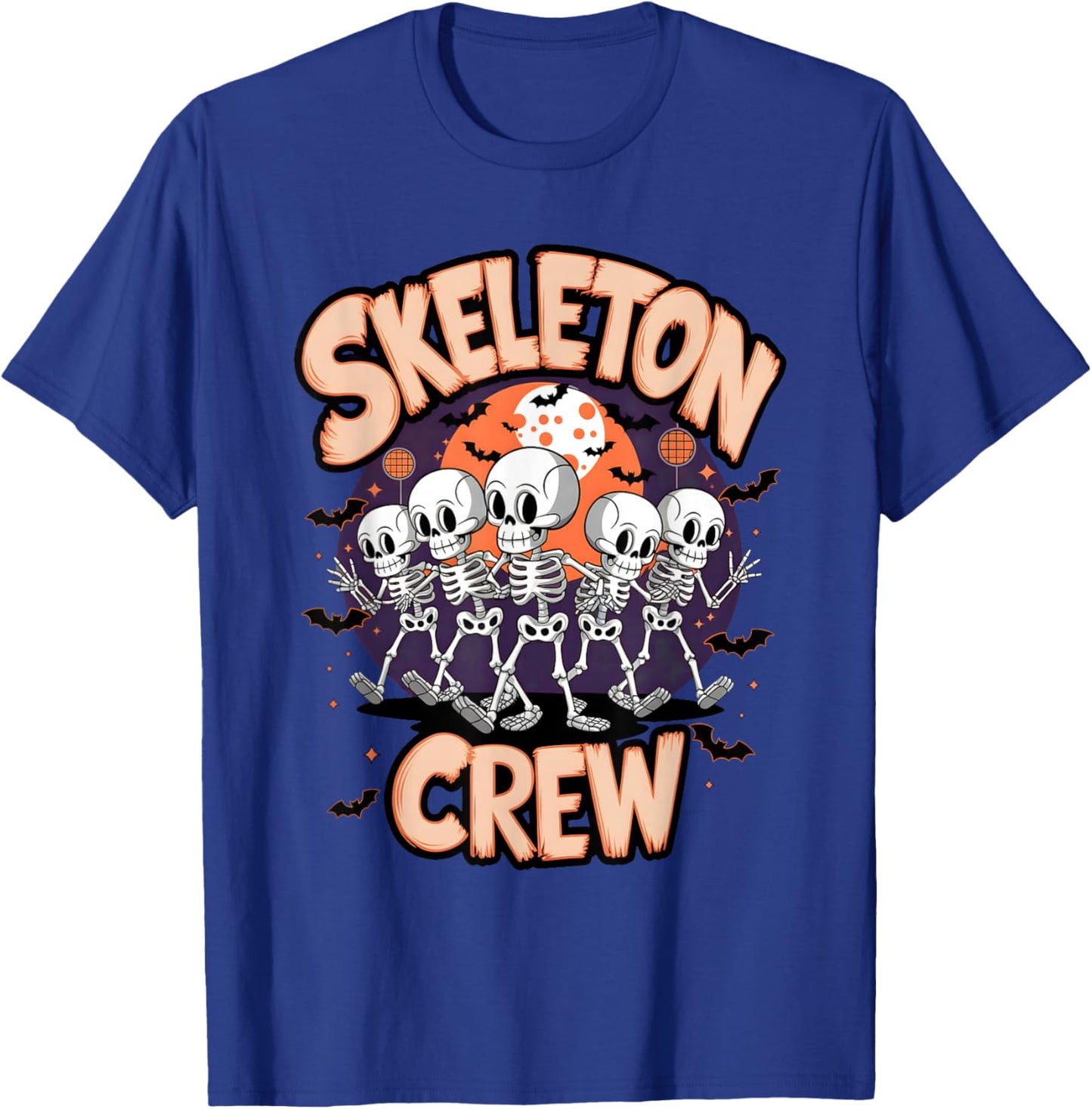 Dancing Skeleton Crew Halloween Party Fun Spooky Design T-Shirt - T-Shirt | Royal