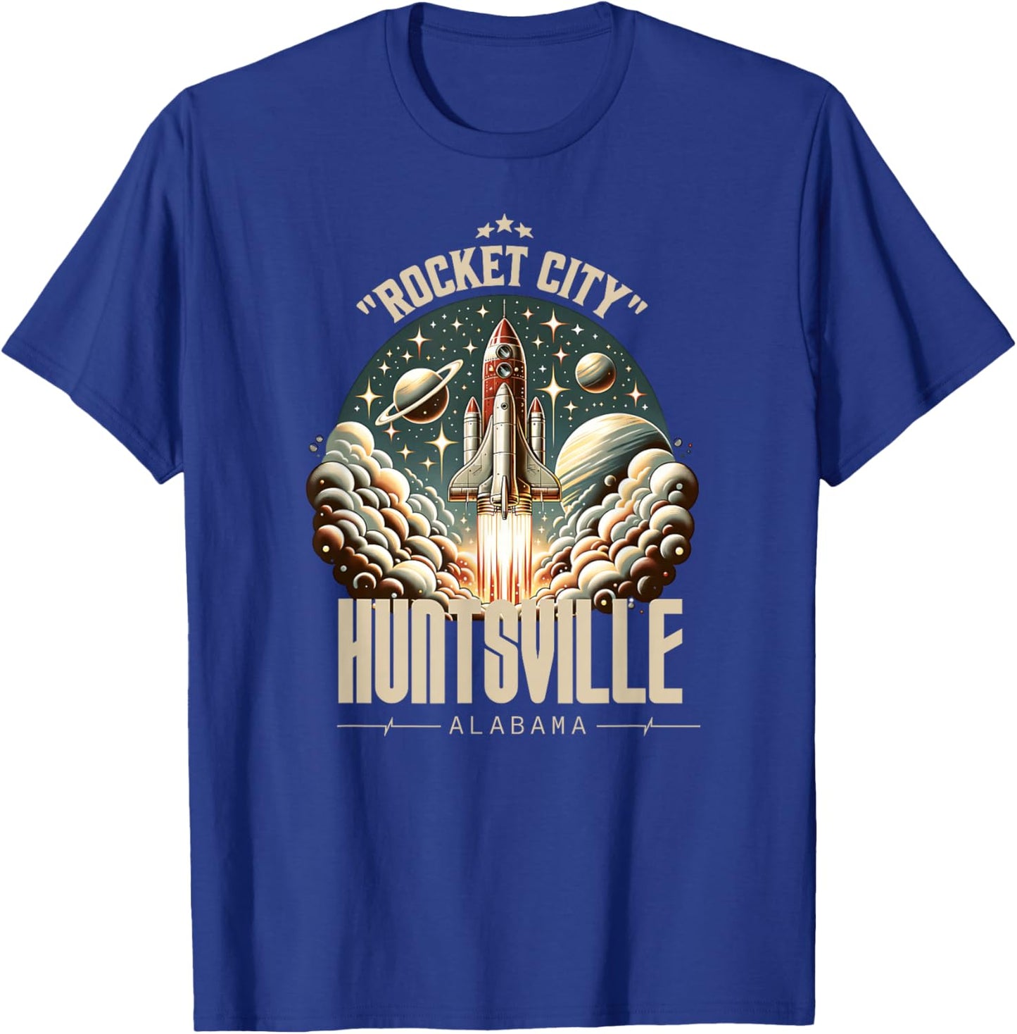 Huntsville Alabama Rocket Launch Space Lover Astronaut Gear T-Shirt - T-Shirt | Royal