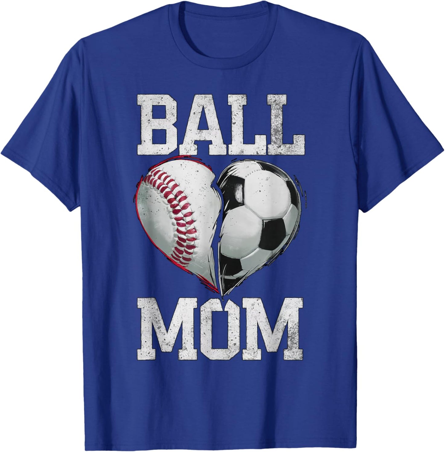Ball Mom Soccer Baseball Sports Game Day Supporter Mother T-Shirt - T-Shirt | Royal