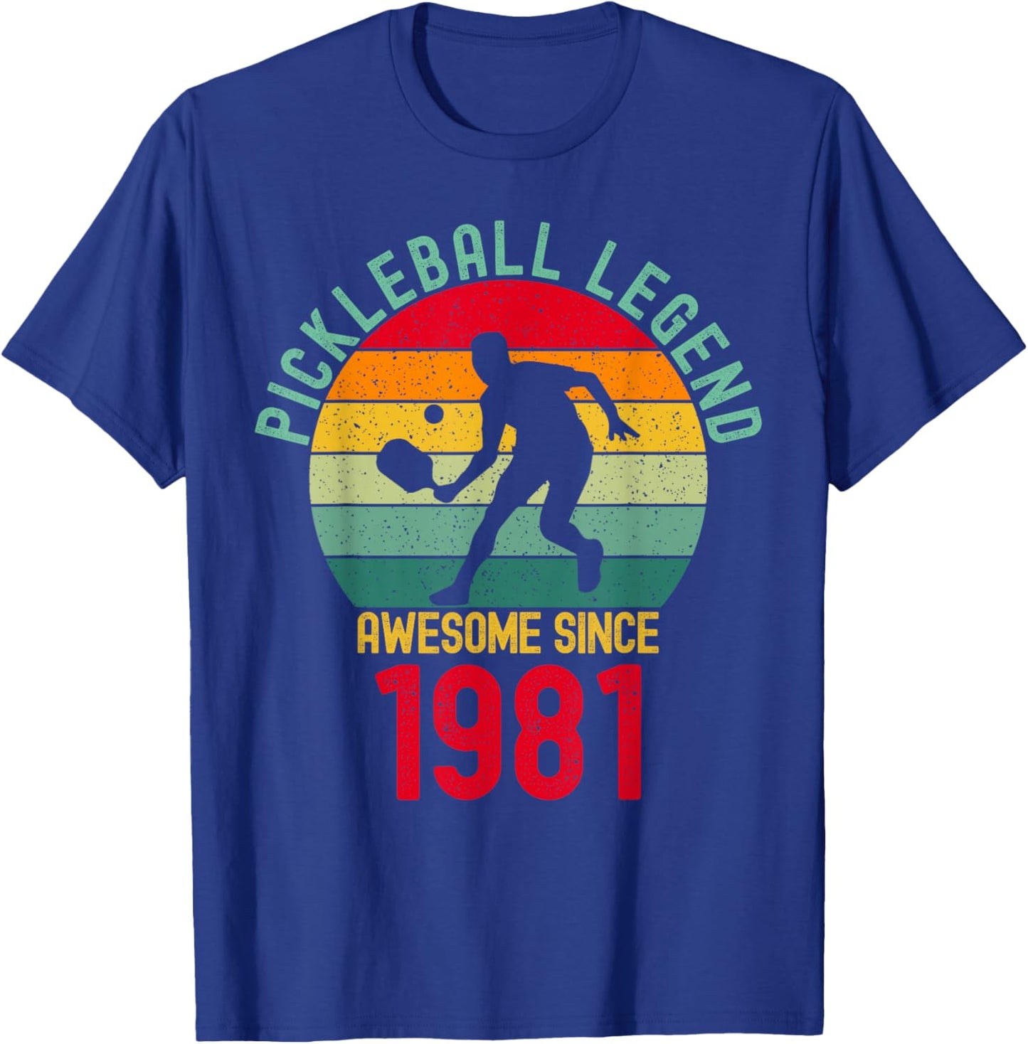 Pickleball Legend Awesome Since 1981 Retro 45th Birthday T-Shirt - T-Shirt | Royal