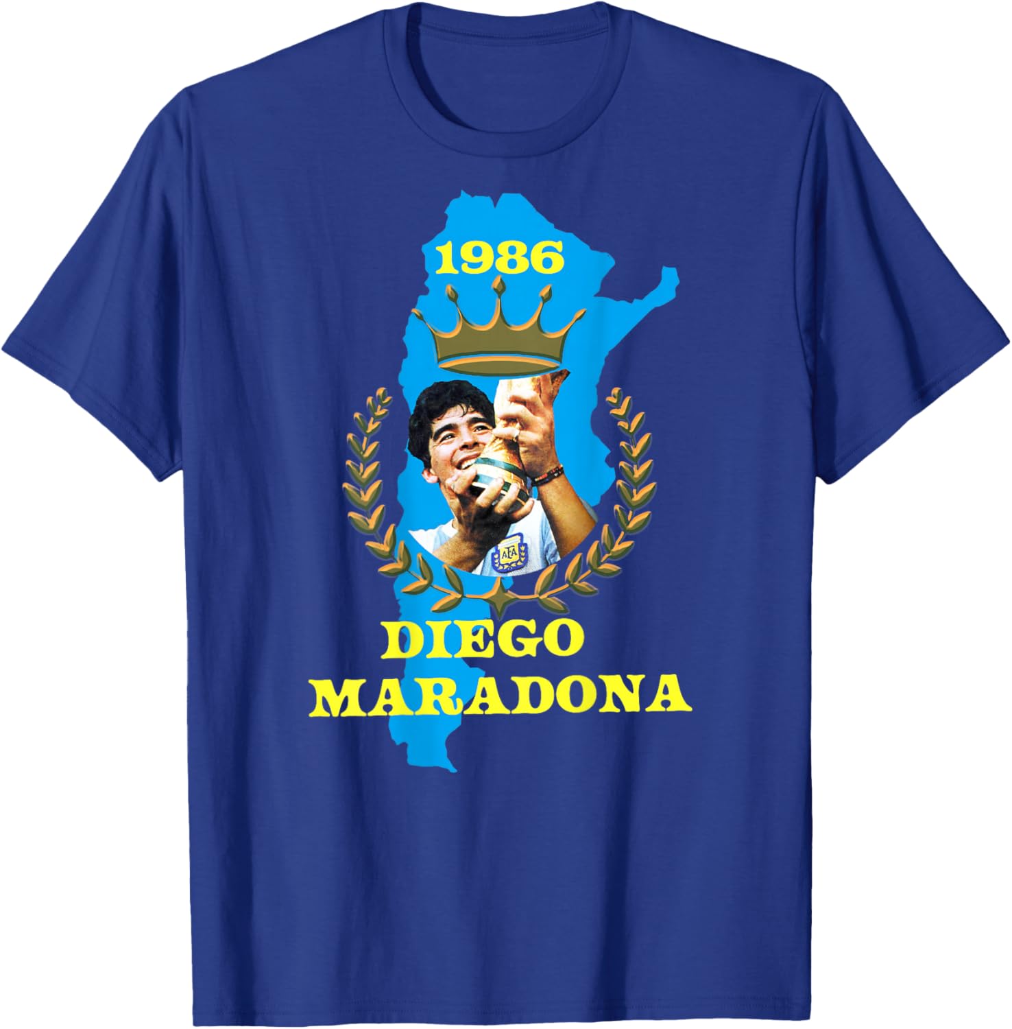 Diego Maradona_003_Back Printed T-Shirt - T-Shirt | Royal