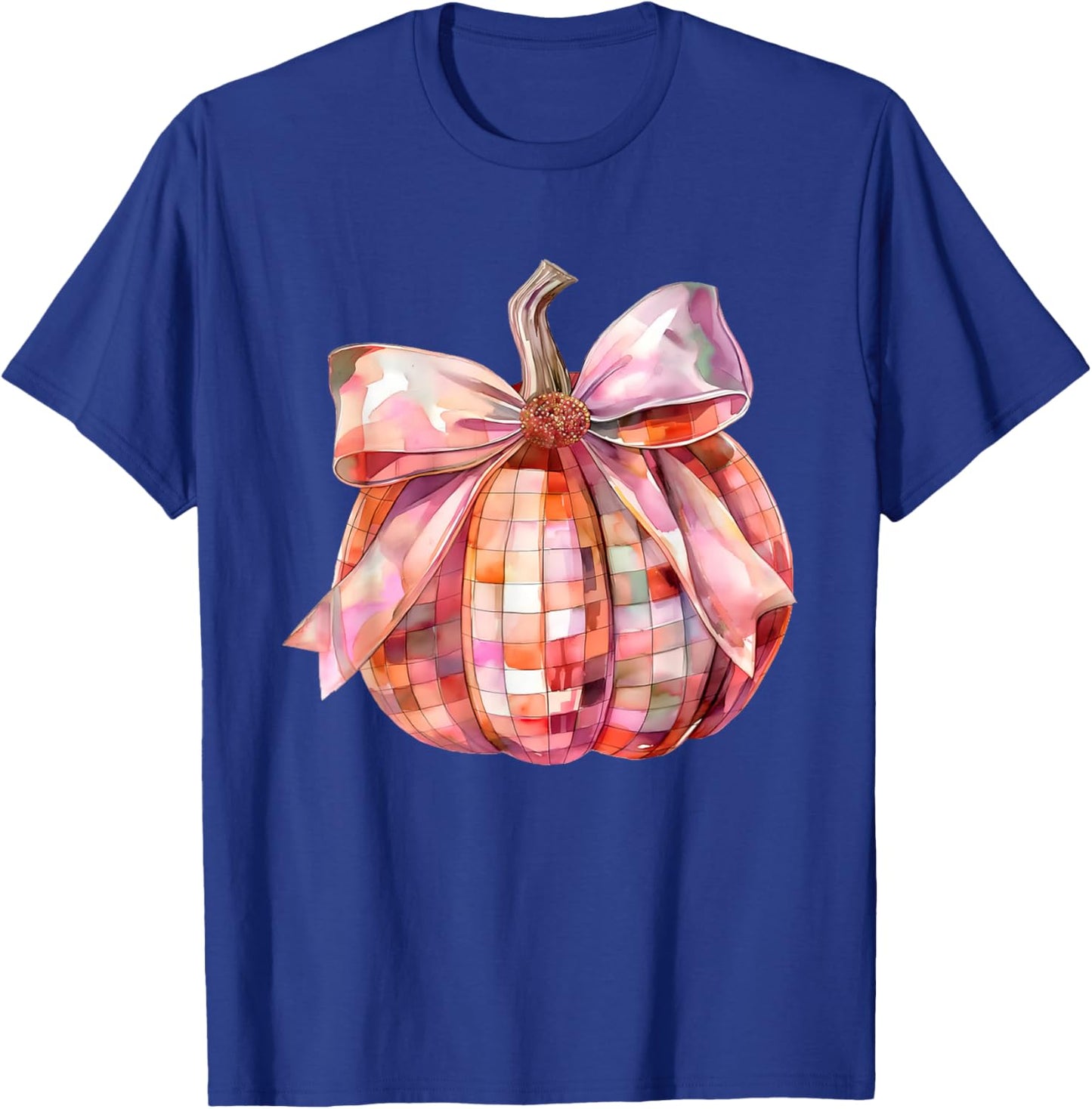 Fall Autumn Pink and Orange Disco Ball Pumpkin Halloween T-Shirt - T-Shirt | Royal