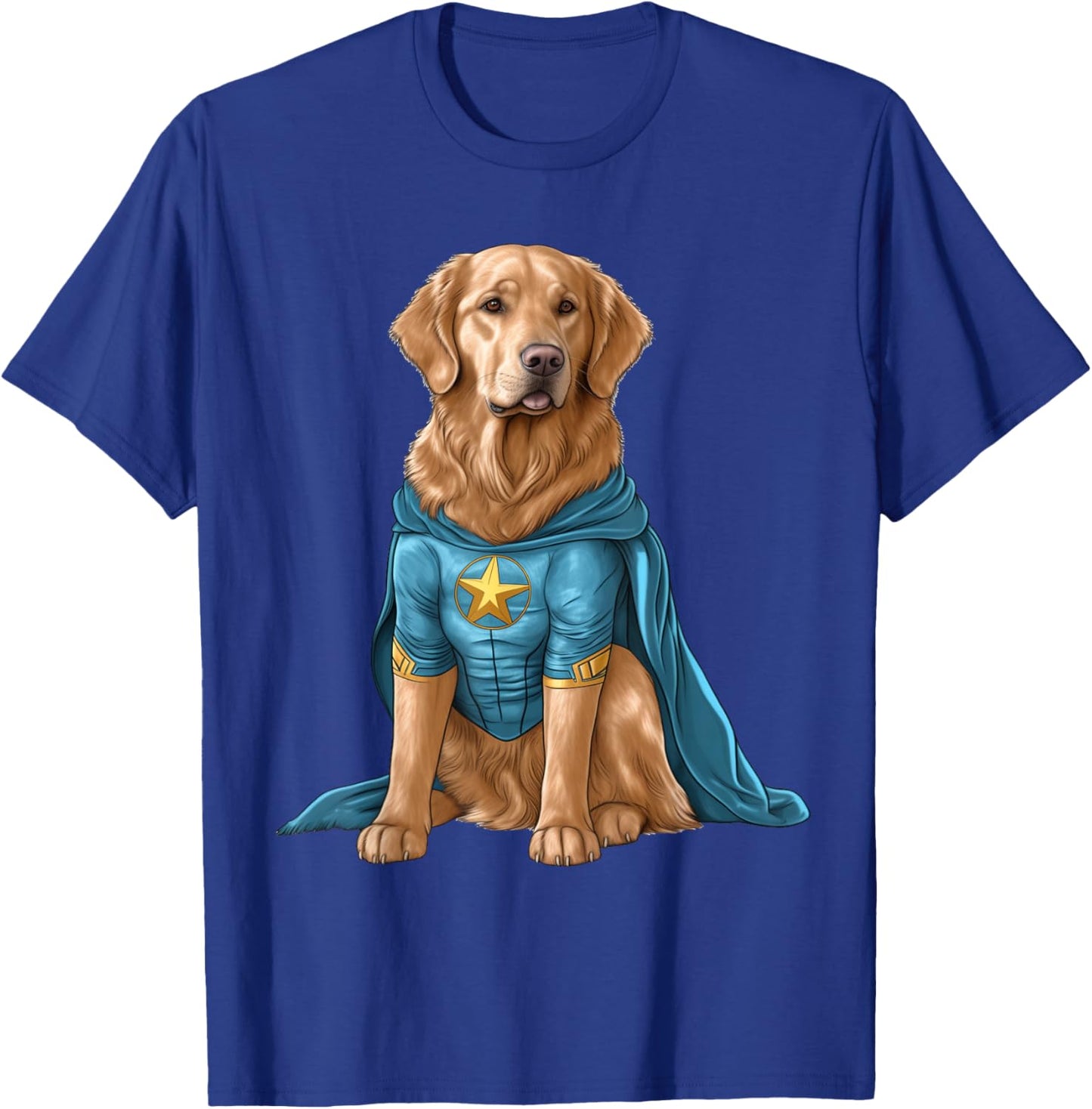 Superhero Golden Retriever Red Cape Super Hero Dog T-Shirt - T-Shirt | Royal
