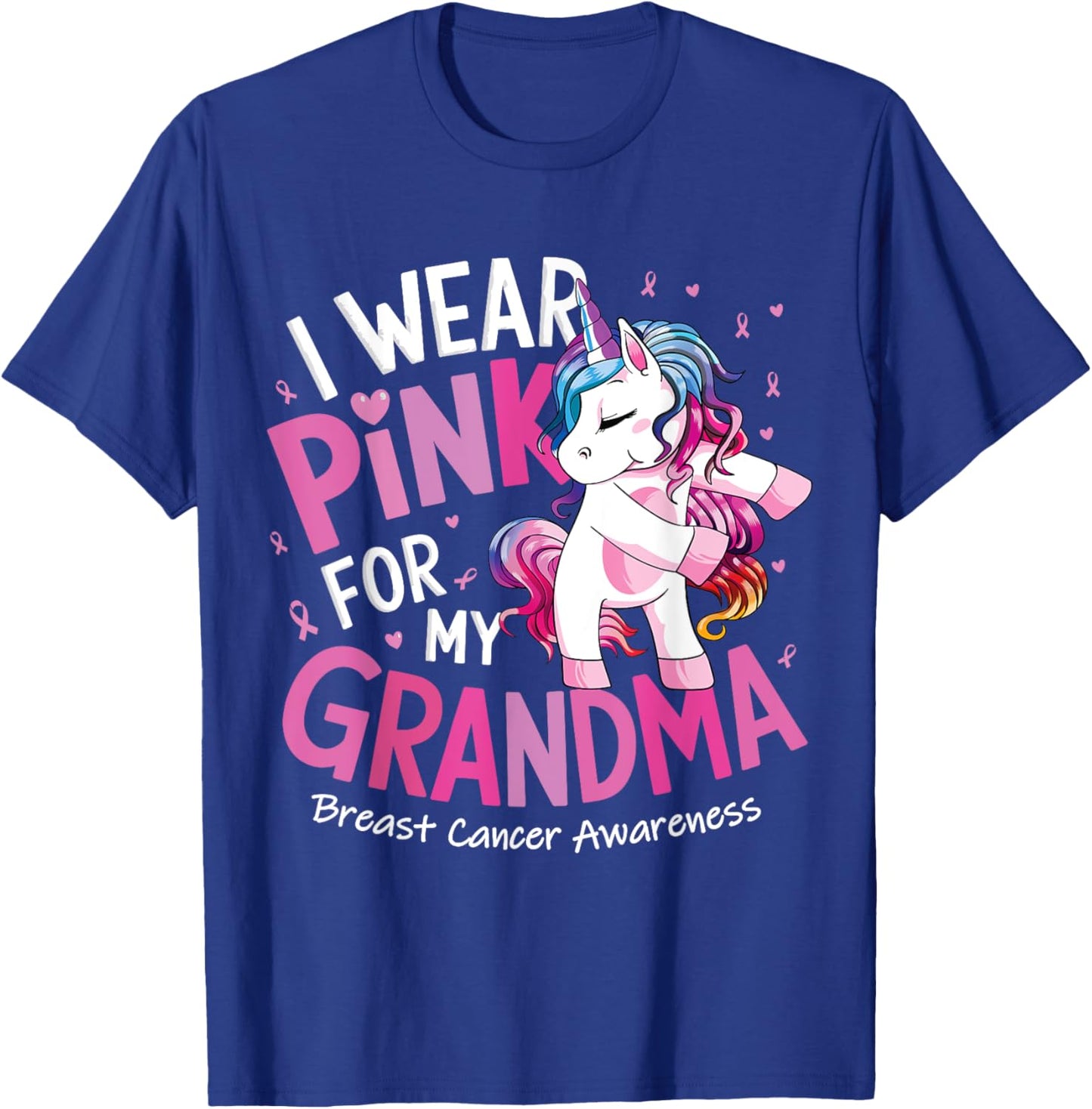 Breast Cancer Awareness Wear Pink Grandma Kids Baby Toddler T-Shirt - T-Shirt | Royal