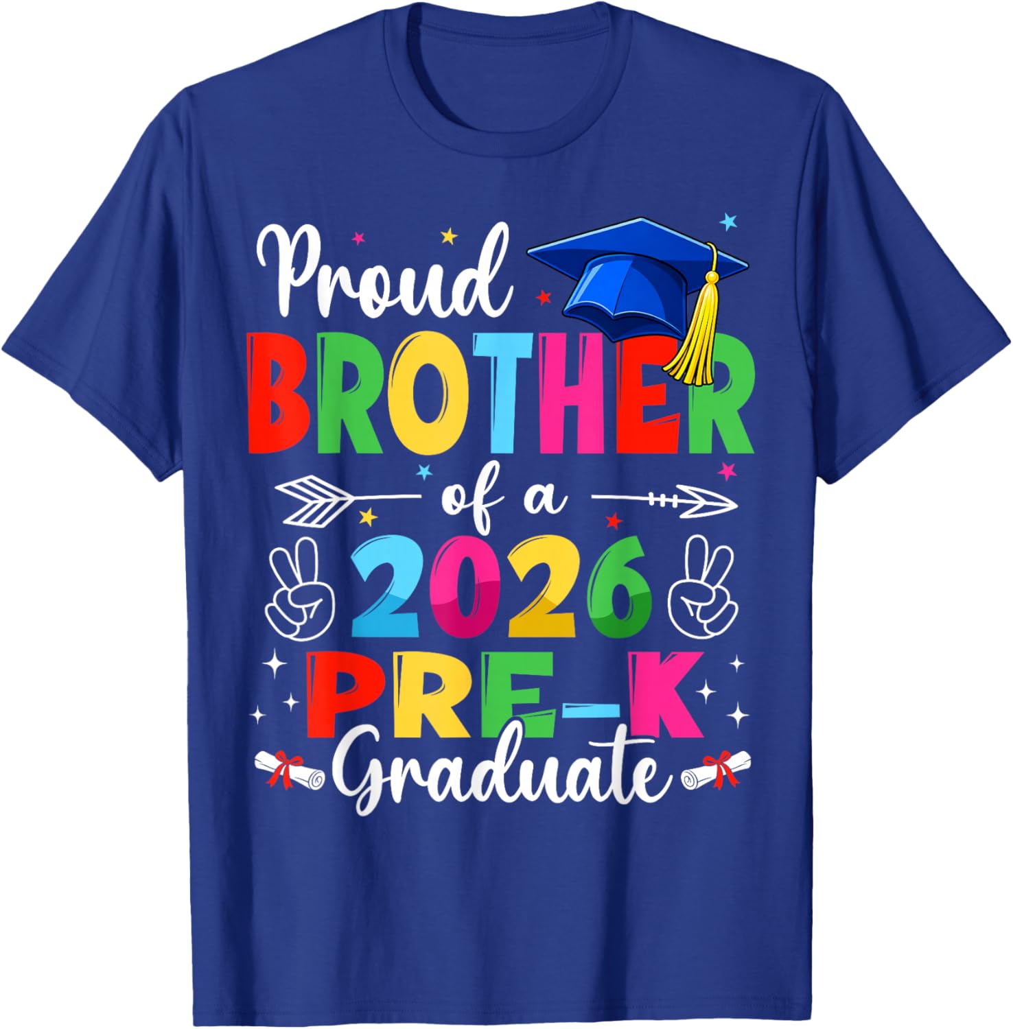Proud Brother Class of 2026 Pre-K Graduate Graduation Family T-Shirt - T-Shirt | Royal