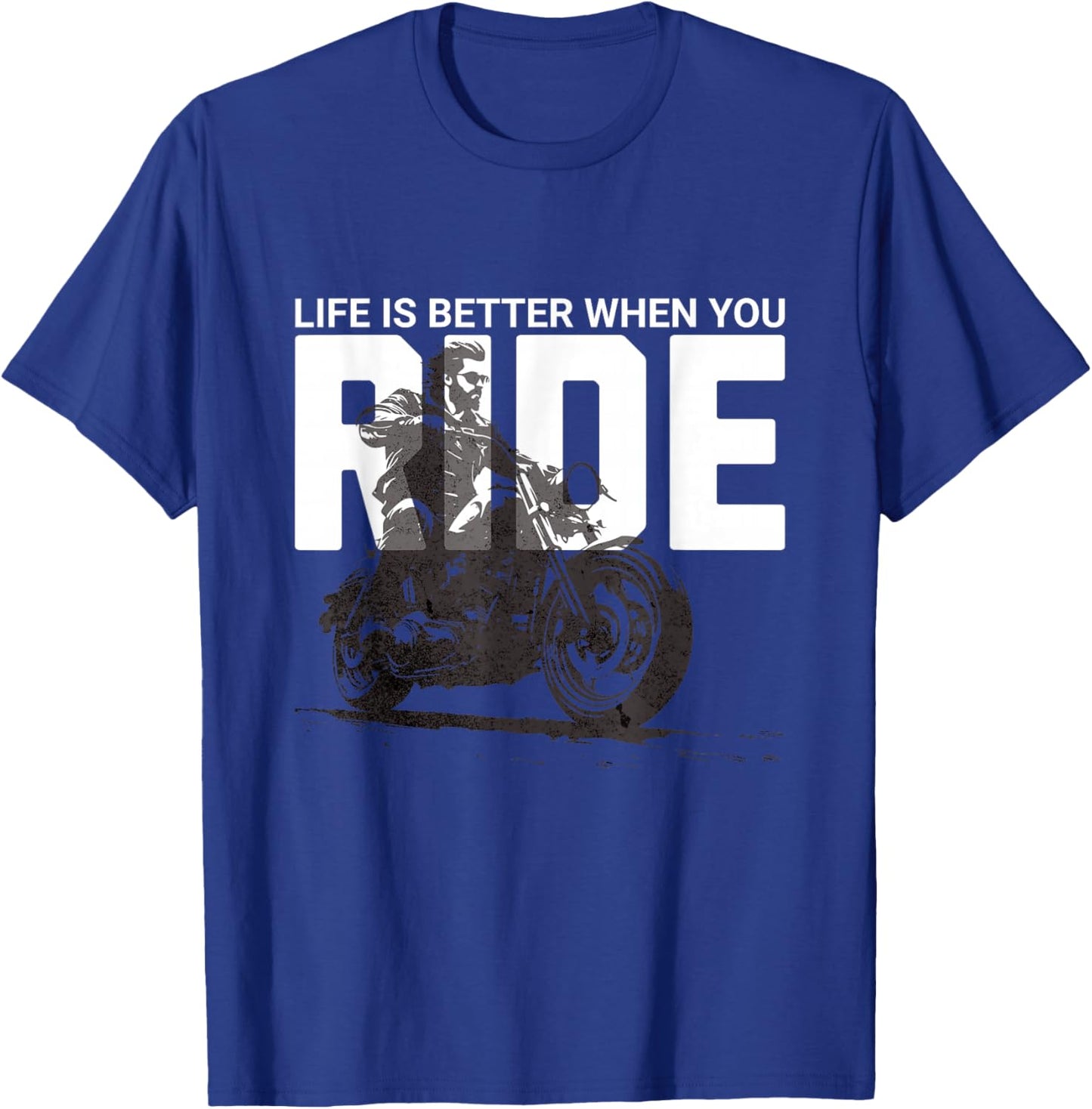 Life Is Better When You Ride Cool Motorcycle Biker Men Boys T-Shirt - T-Shirt | Royal