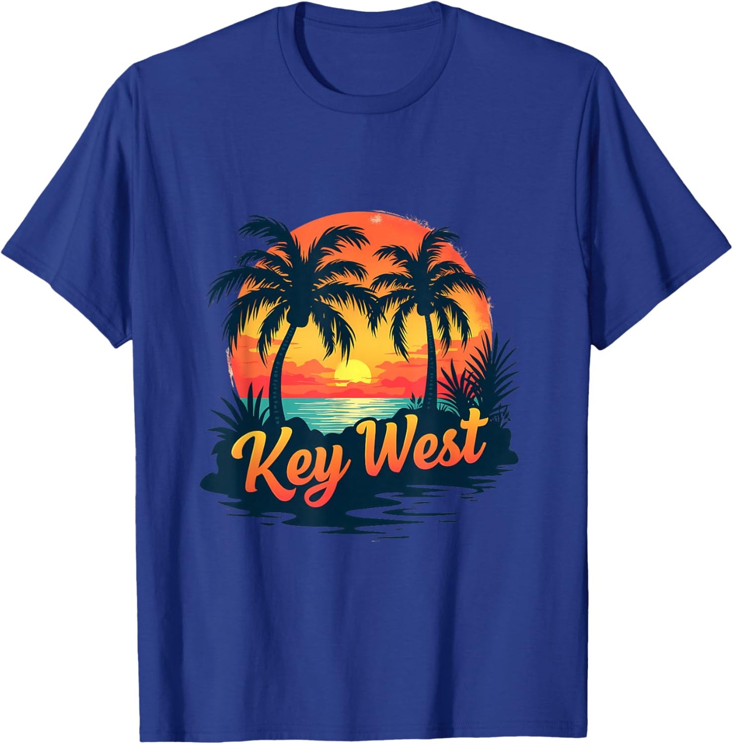 Key West Tropical Sunset Beach Scene T-Shirt - T-Shirt | Royal