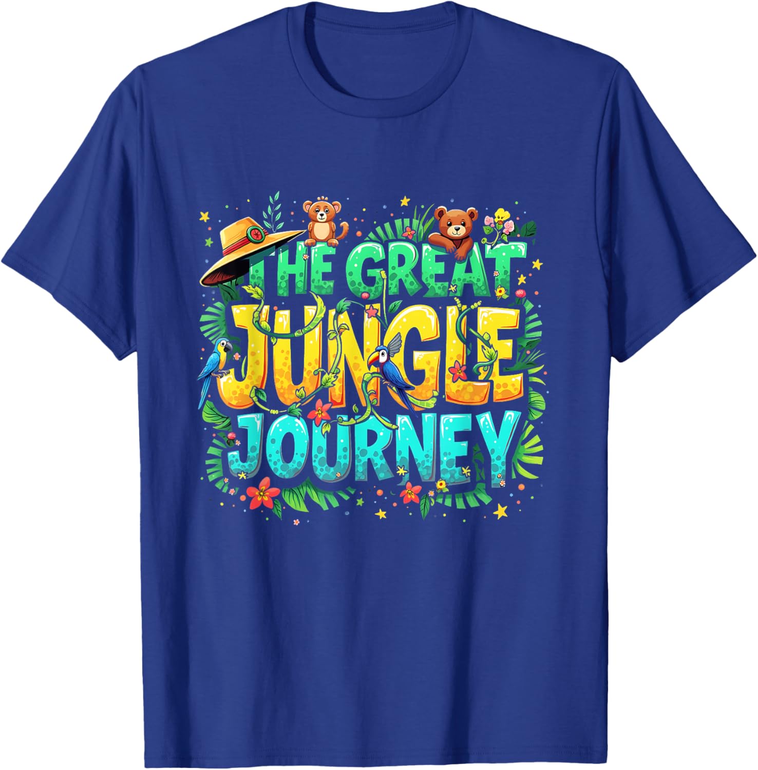 Retro The Great Jungle Journey Adventure Theme VBS Design T-Shirt - T-Shirt | Royal