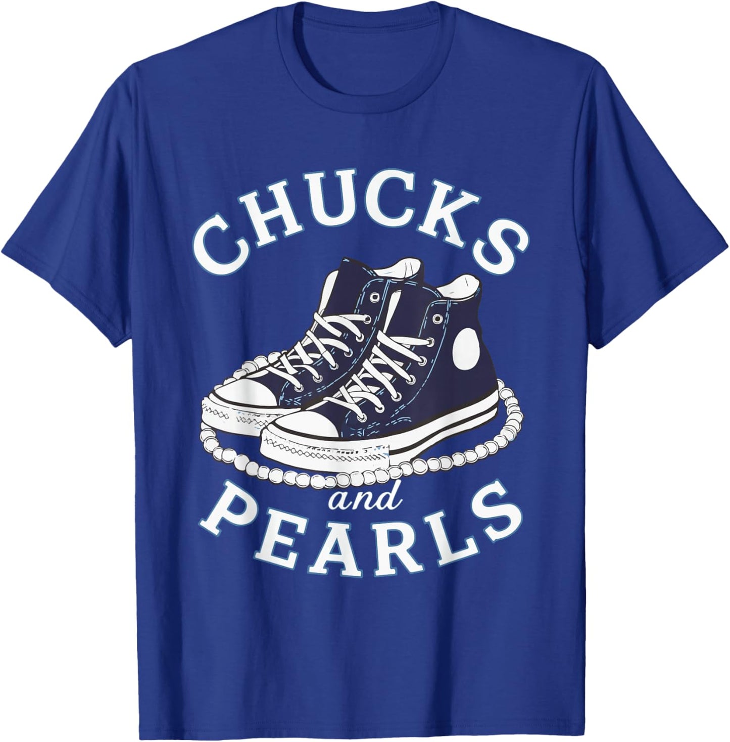 Chucks And Pearls Cute Girls Women Men Matching T-Shirt - T-Shirt | Royal
