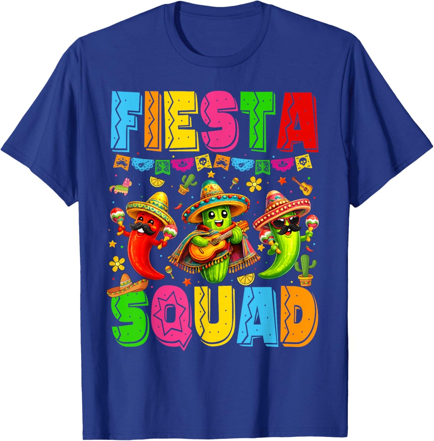 Fiesta Squad Cinco De Mayo Funny Cactus Men Women Kid T-Shirt - T-Shirt | Royal