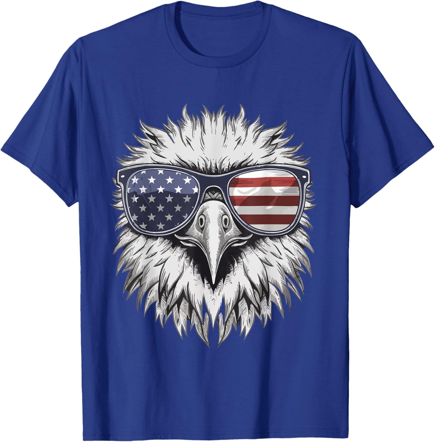 Bald Eagle Proud Patriotic American US Flag 4th Of July T-Shirt - T-Shirt | Royal