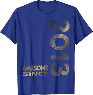 Awesome since 2013 13th Birthday T-Shirt - T-Shirt | Royal